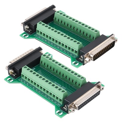 2PCS DB25 Male Female Connector in One Breakout Board DB9 Solderless RS232 D-