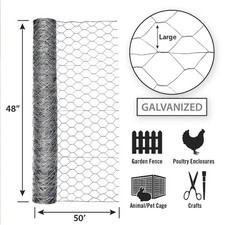 Garden Craft 184850 20 ga. Galvanized Steel Poultry Netting 48 H in. x 50 L ft.
