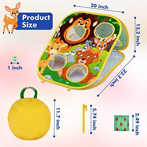 Animal Bean Bag Toss Game Toy Outdoor Toss Game, Family Party Green_Animal