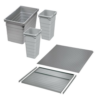 Ninka Abfalltrennsystem eins2vier KB 600 mm alugrau Höhe 330 mm für TANDEMBOX