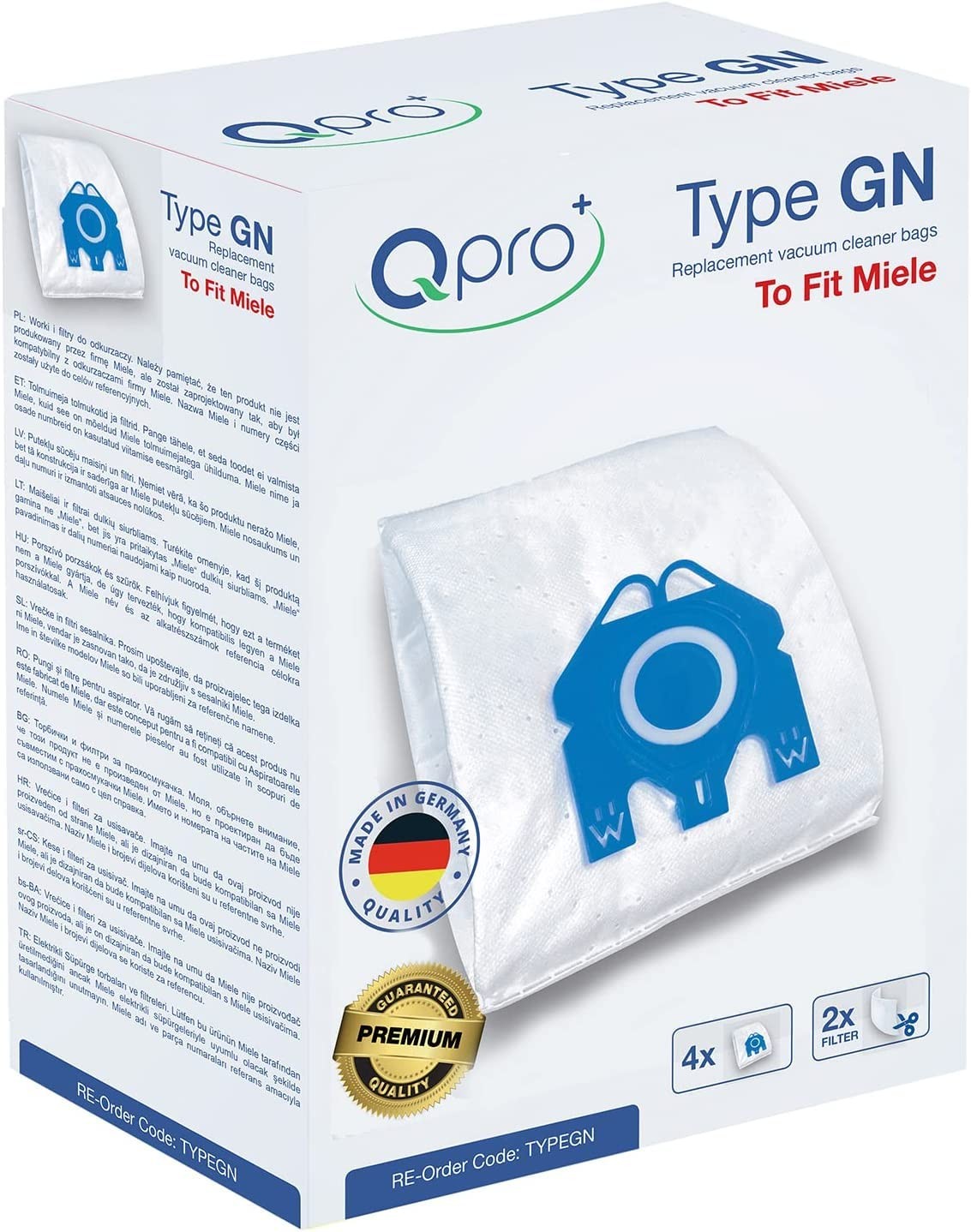 Qpro By Microfibre Vacuum Cleaner Dust bags Compatible With Miele Type GN. Fi...