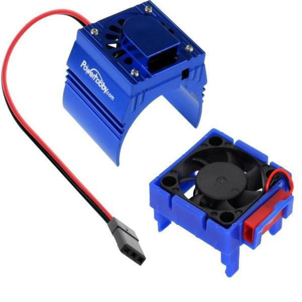 Powerhobby ESC + Motor Cooling Fan Blue FOR TRAXXAS Rally VX