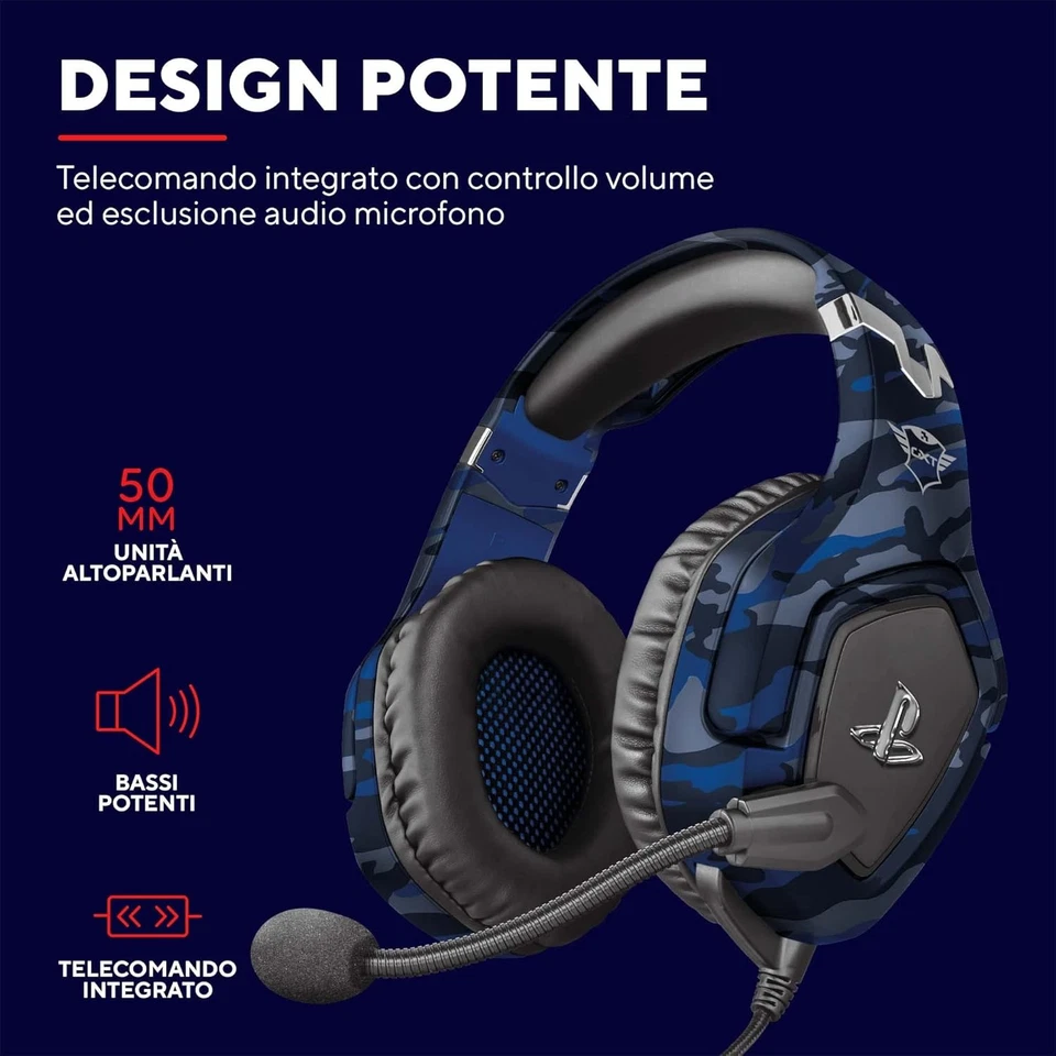Trust Gaming GXT 488 Forze-B Cuffie PS4 e PS5 con Licenza Ufficiale PlayStation, - Immagine 3 di 4