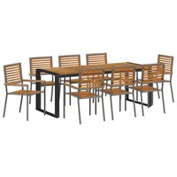 Garten Essgruppe Sitzgruppe 9Teilig Polyrattan Grau Braun GartenmöBel