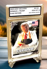 Donald J. Trump McDonalds 2024 LEAF Graded Gem-Mt 10 FLAG EDITION Card #LE-09