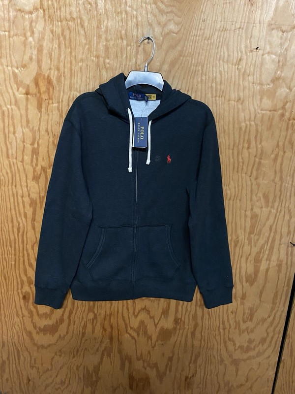 Polo Ralph Lauren Mens Medium  Grey Heather Full Zip Hooded Sweatshirt $145