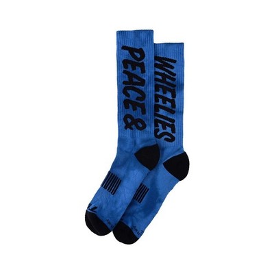 Troy Lee Designs Mens Performance Socks, Peace & Wheelies, cobalt, S/M