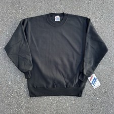 Vintage Jerzees Division Of Russell Black Blank Crewneck Sweatshirt 80s 90s USA
