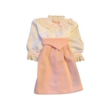 Old Maid Inc Dress Pink White A1152 Vintage Lace Ruffle Bow Long Sleeve NWT