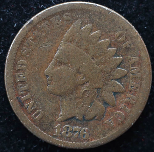 KAPPYSCOINS GF339 1876 GOOD PLUS D KEY DATE INDIAN HEAD CENT