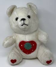 Peluche orsacchiotto cuori frutta fragola giocattolo classico vintage 13"