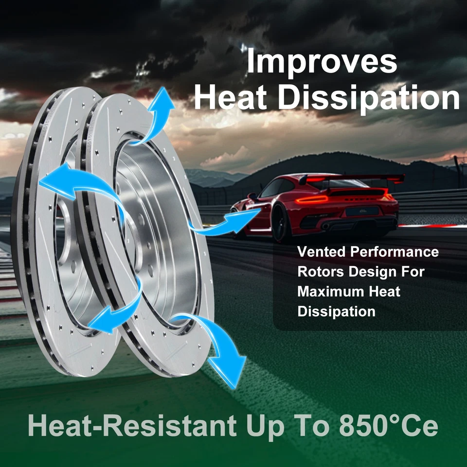 Rear Disc Brake Rotors for 2007-2016 Chevy Traverse Enclave Acadia Outlook Foto 3 de 4