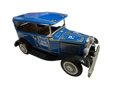Vintage Bandai Japan Tin Litho City Police P.D. Touring Car Friction Toy 1950s