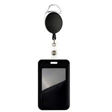 Retractable ID Badge Holder Vertical Card Case Heavy Duty Reel Carabiner Clip