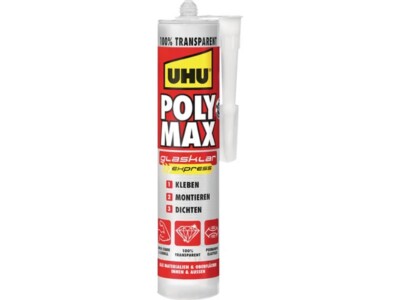 12er PACK(Stk) UHU 47855 Kleb- und Dichtstoff POLY MAX POWER transparent 300 g