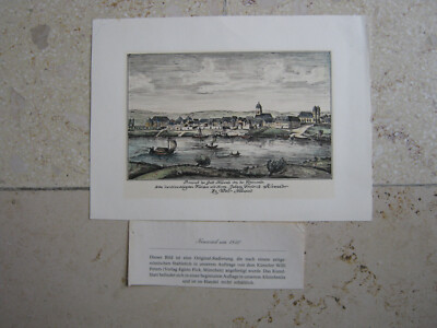 Willi PETERS (1904-1977)  - Farb-Radierung: Prospect der Stadt Neuwied