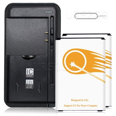 Long Lasting 2x 4580mAh Battery Wall Charger SIM Pin f LG Treasure LTE L52VL USA
