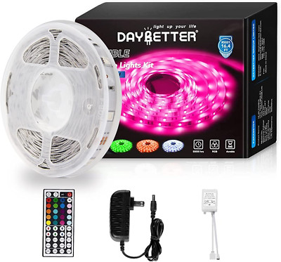 Led Strip Lights 16.4Ft W/ Remote Controller and Power Supply
