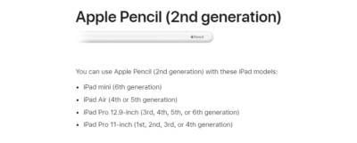 Apple Pencil 2nd Generation iPad Stylus - White - MU8F2AM/A