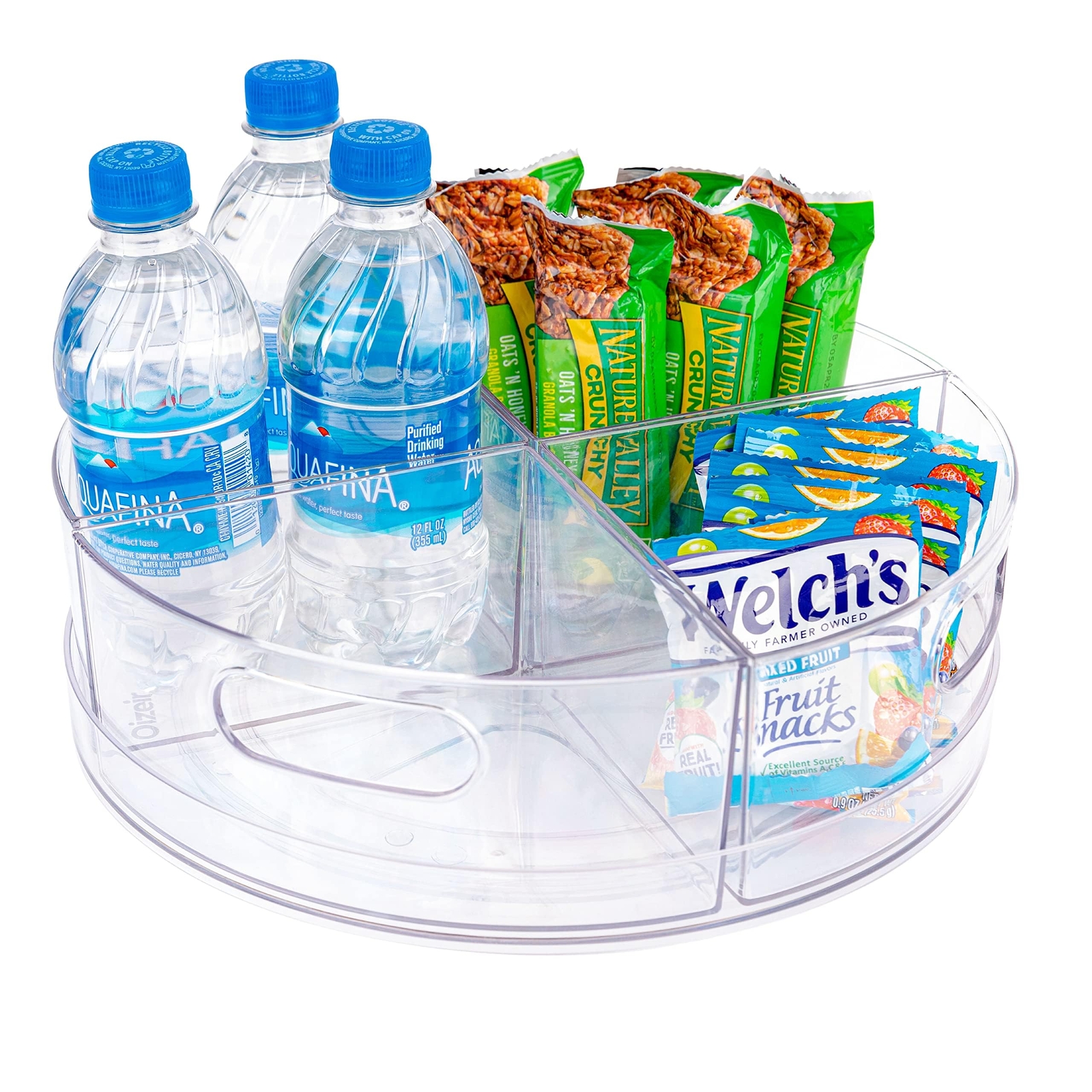 Lazy Susan Turntable Clear Acrylic Removable Sections Rotates 360 Degrees. Easil