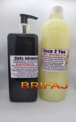 GloEx Advanced WhiteningLotion 500ml. & Face2Toe Body Wash (gibt einen goldenen Ton)
