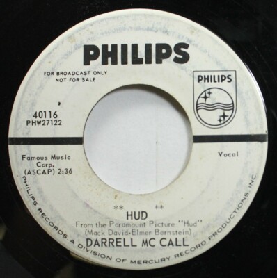 Country Promo 45 Darrell Mccall - Hud / No Place To Hide On Philips