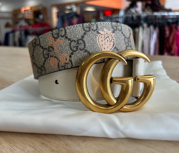 Gucci Limited Edition Strawberry Print Belt Size 80/32-image