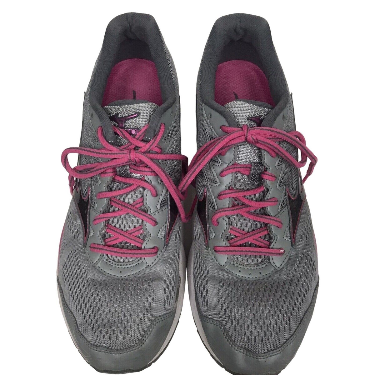 Mizuno Wave Rider 20 Womens Athletic Running Shoes Size 12 Gray Pink White - Main Image