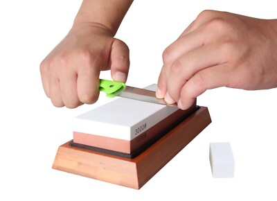 Prime Cook Knife Sharpening Stone Set 1000/3000 Grit with Bamboo Base