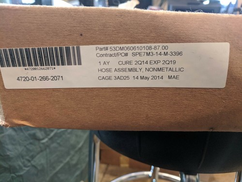 TUBO ASSY 3000 PSI SAE 100R18 12,5 MM 1/2" 53DM060610108-87,00 4720-01-266-2071 - Foto 3 di 3