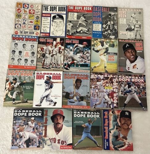 1962-1980 BASEBALL Dope Book Lot 19 HANK AARON Thurman MUNSON Mantle ROSE Rice - Picture 1 of 4