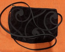 Vintage Danny K Beverly Hills Tapestry Shoulder Bag Purse Black On Black