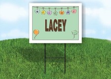 LACEY WELCOME BABY GREEN 18 in x 24 in Yard Sign Road Sign with Stand