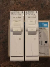 Lot of 2 Leviton LB120-T 20A 1-Pole Thermal Magnetic Branch Circuit Breaker