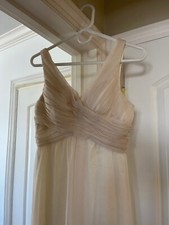 BHLDN sleeveless crossed bodice creamy white maxi dress XS