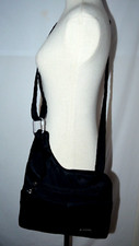 TRAVELON RFID Anti-Theft Black Crossbody Travel Bag Purse Zip Snap Pockets Adj