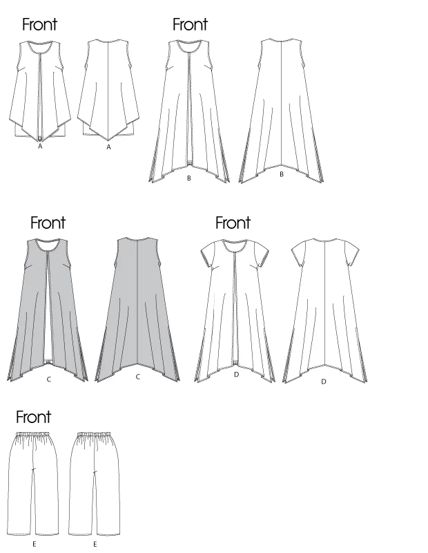 Butterick Sewing Pattern 5655 Womens 18W-24W Easy Loose Tent Dress Top Pants - image 3 of 4