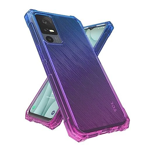 TCL 40XE 5G Case with Air-Guard Corners in Blue Pink 02