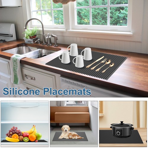 No-Spill Silicone Worktop Saver, Silicone Dish Drying Mat