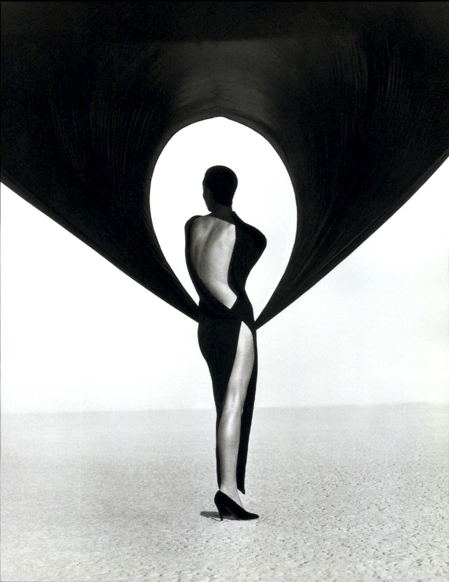 2000 Herb Ritts Versace Black Dress Back View 1990 Original Art