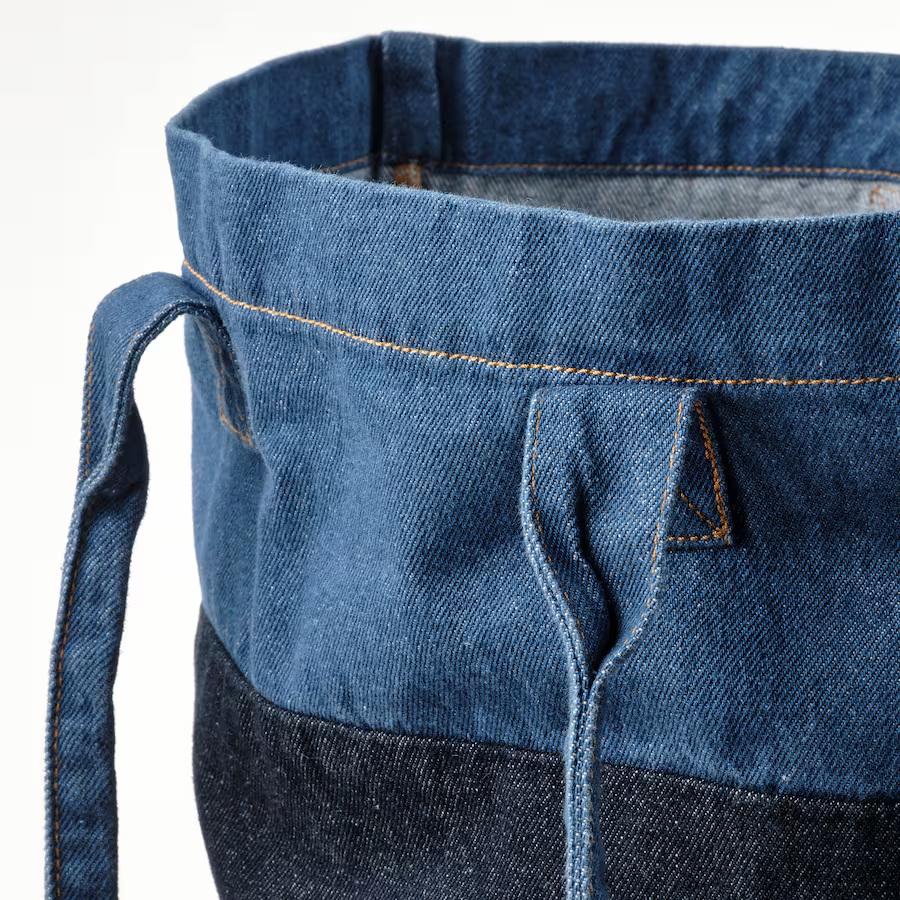 IKEA MAVINN Denim Bag Blue 13 ½ x 13 ¾