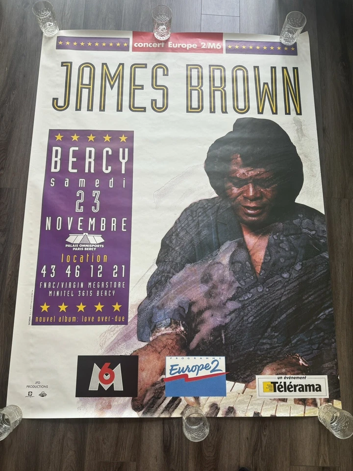 ULTRA RARE HUGE!!! JAMES BROWN PARIS 1991 CONCERT PROMO POSTER 62x47 - Image 2 of 4