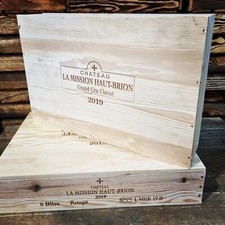 SHALLOW HALF SIZE  WOODEN WINE CRATE BOX -HAMPER STORAGE WITH  LID