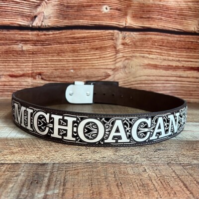 Men's WESTERN COWBOY Belt MEXICAN STATES Laser/Navajeado Cinto