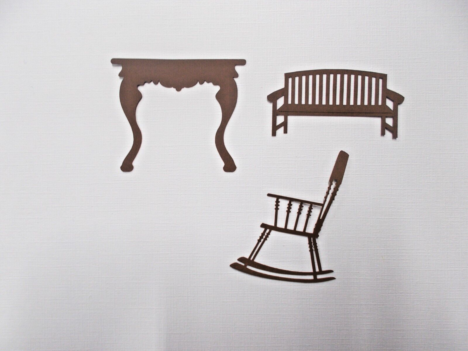 Furniture mixed lot Set of 3  die cuts scrapbooking die cuts