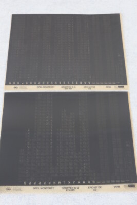 Opel MONTEREY Ersatzteilkatalog auf Microfich Microfilm ''04-1996''  2. Teilig