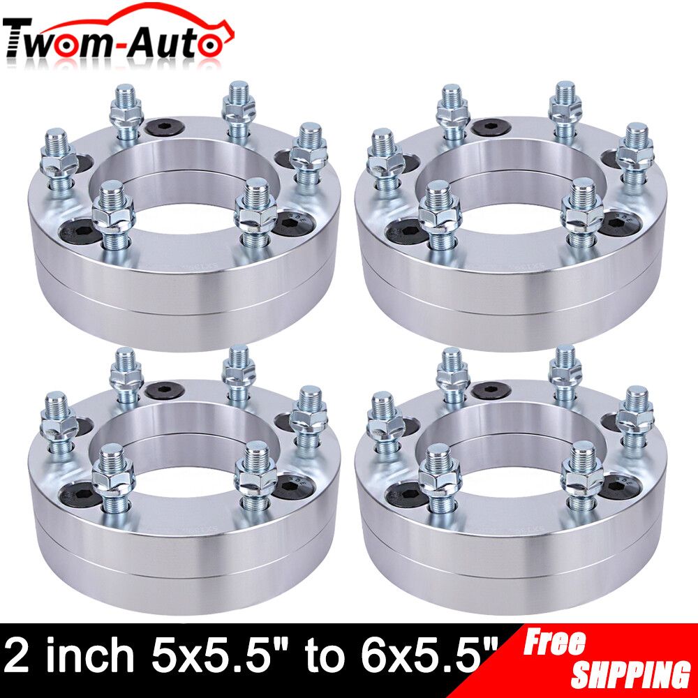 4pcs Wheel Adapters 5x5.5 to 6x5.5 USE 6 LUG WHEELS ON 5 LUG CAR 2 INCH