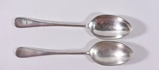 Set of 2 MAPPIN & WEBB OLD ENGLISH Dessert Soup Spoons - 7 1/8" Silverplate