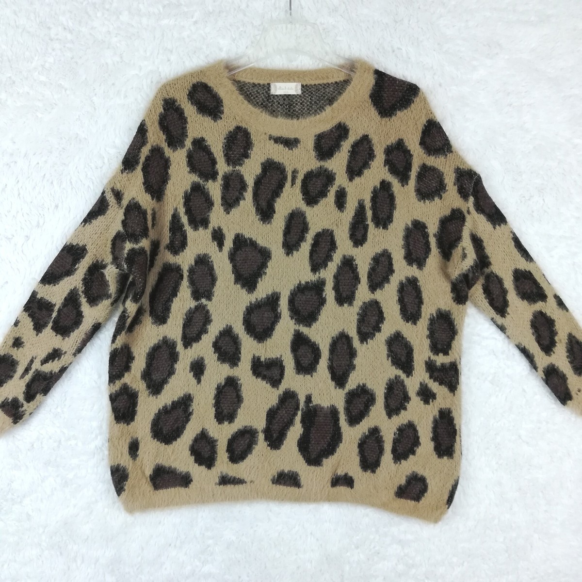 トップス DAIRIKU Leopard Pullover Knit Altar'd State Womens Sweater Fuzzy Knit Leopard Print Drop Sleeve