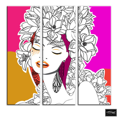 Wirbel Vektor Blumen Mode BOX GERAHMTE LEINWAND KUNST Bild HDR 280 g/m²